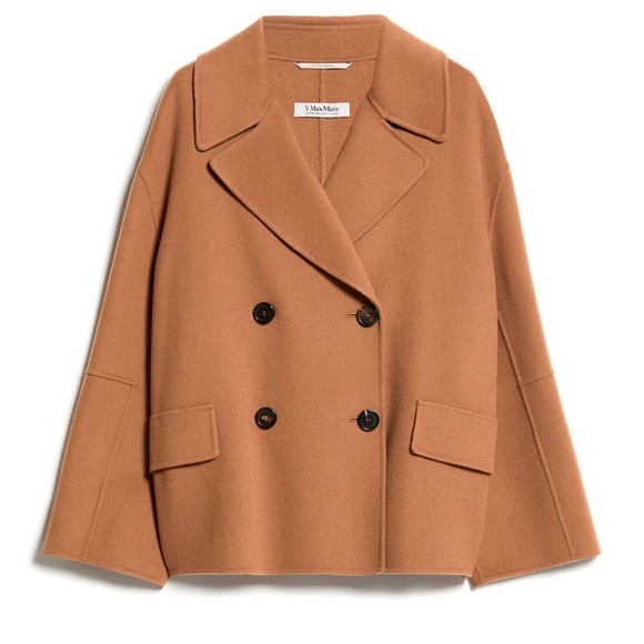 Retail$ 1,360 NWT 'S Max Mara Double Breasted Virgin Wool Pea Coat Sz:US8 - Picture 5 of 17